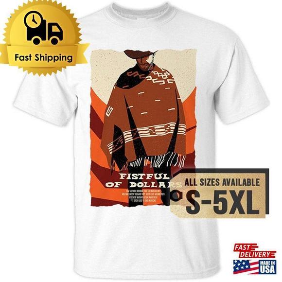 Tops - A Fistful Of Dollars V7 Clint Eastwood Natural White Grey tshirt